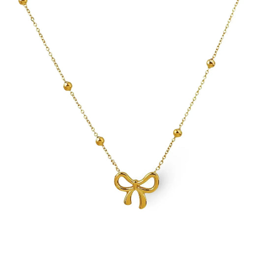Bettie Bow Tie Necklace | Waterproof 18k Gold