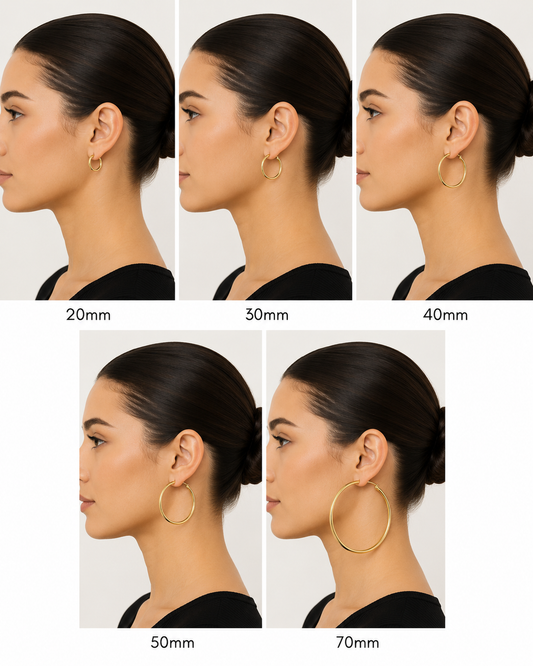 Prema Hoops | Waterproof 18K Gold 20mm To 70mm