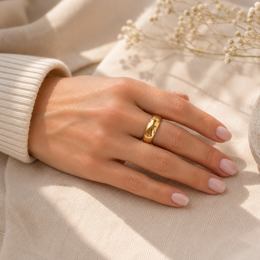 Iris Plain Band Ring | Waterproof 18k Gold