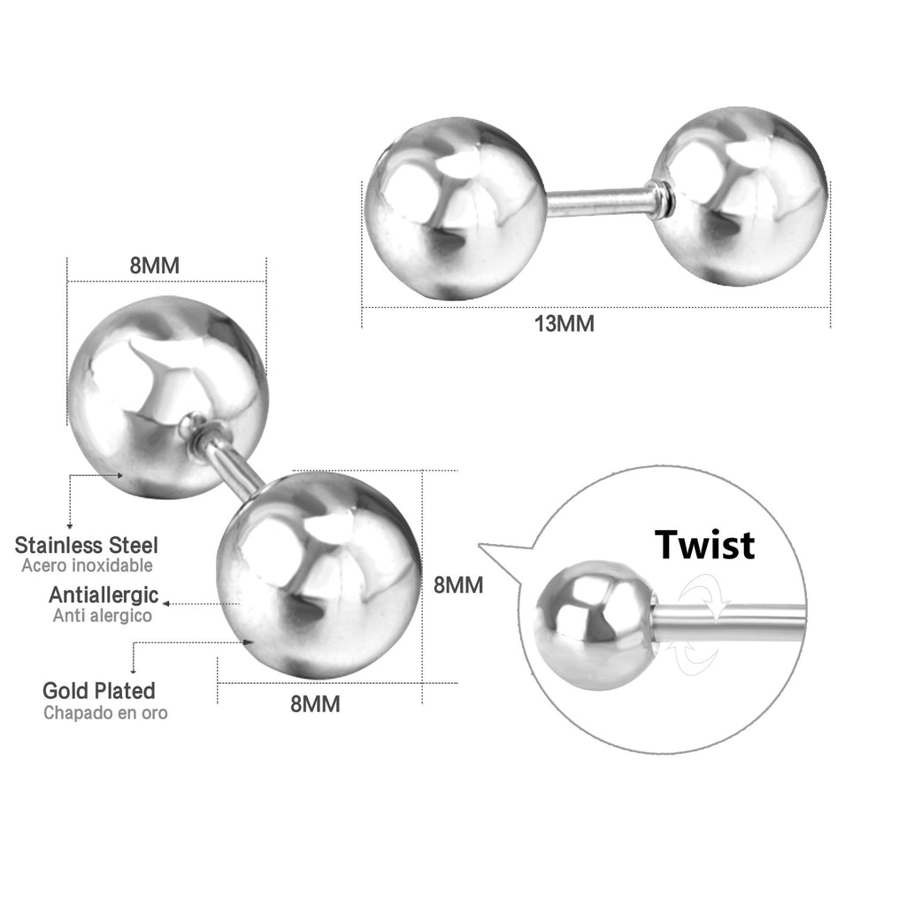 Belis Dumbell Design Flat Back Studs