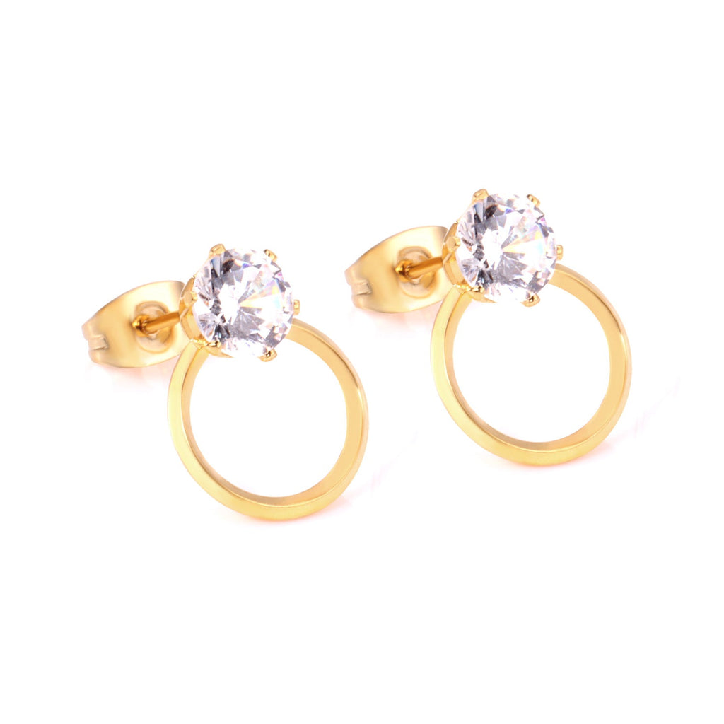 Iris Stone on Circle Studs