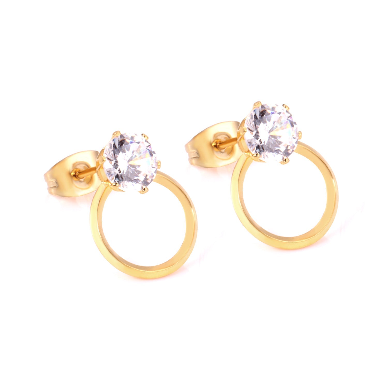 Iris Stone on Circle Studs