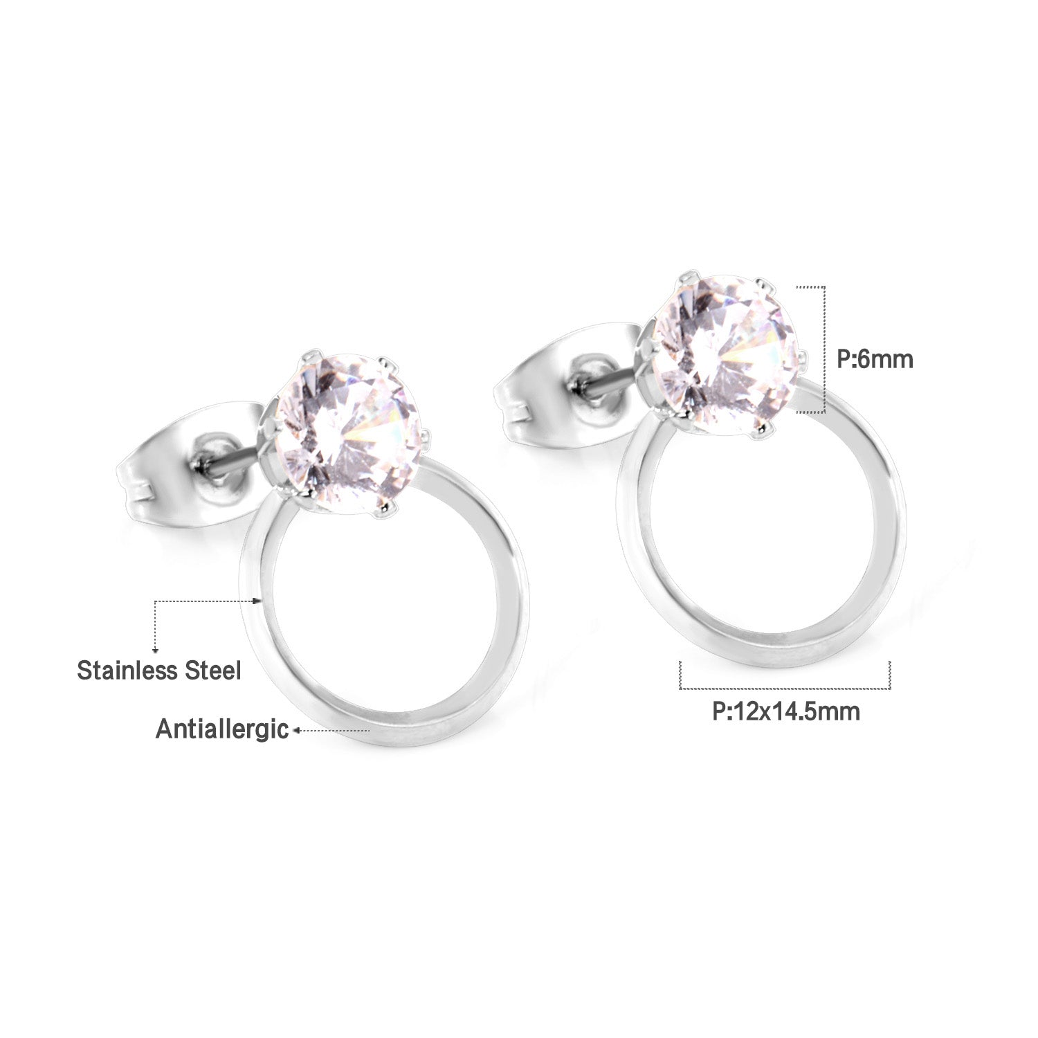 Iris Stone on Circle Studs