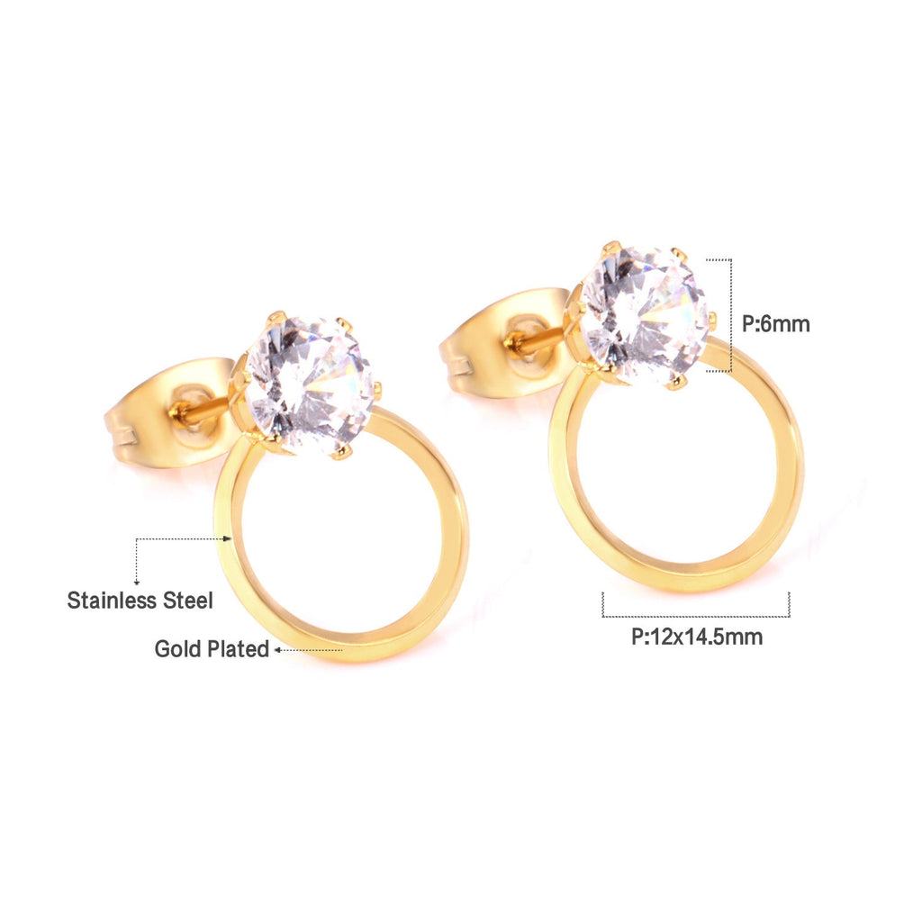 Iris Stone on Circle Studs
