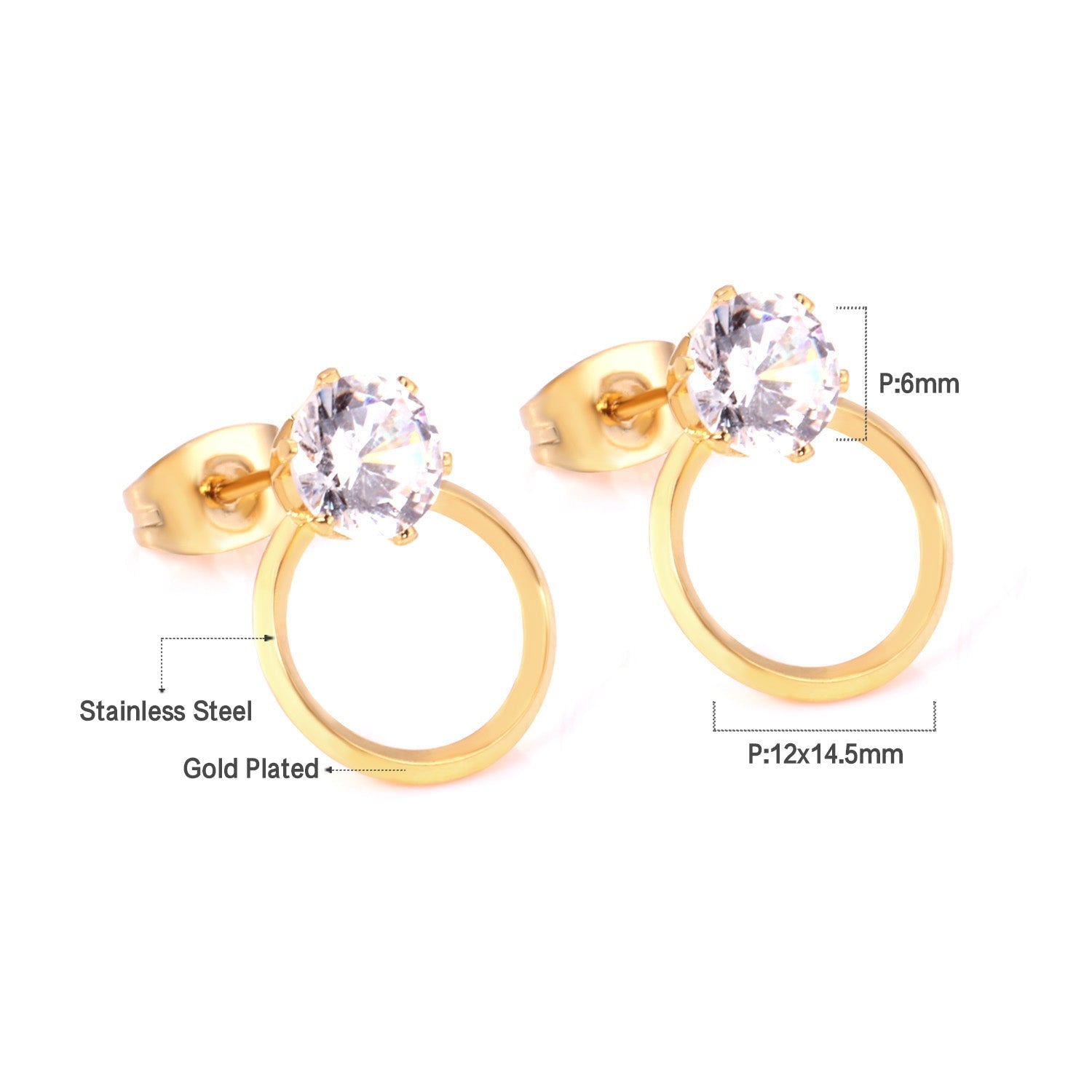 Iris Stone on Circle Studs