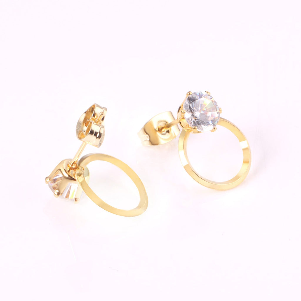 Iris Stone on Circle Studs