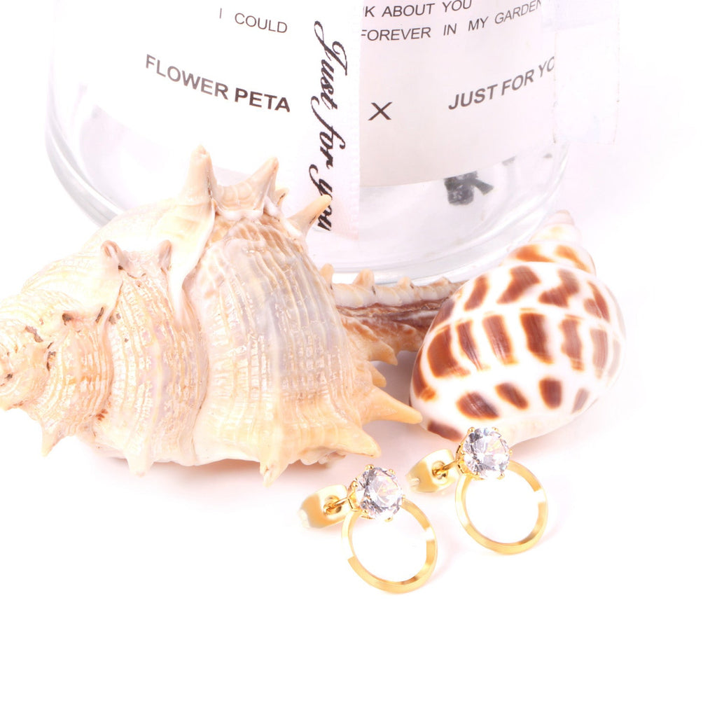 Iris Stone on Circle Studs