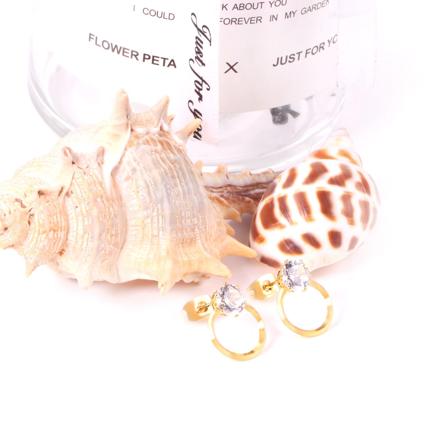 Iris Stone on Circle Studs