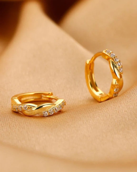 Snow Crystal Hoops Earrings