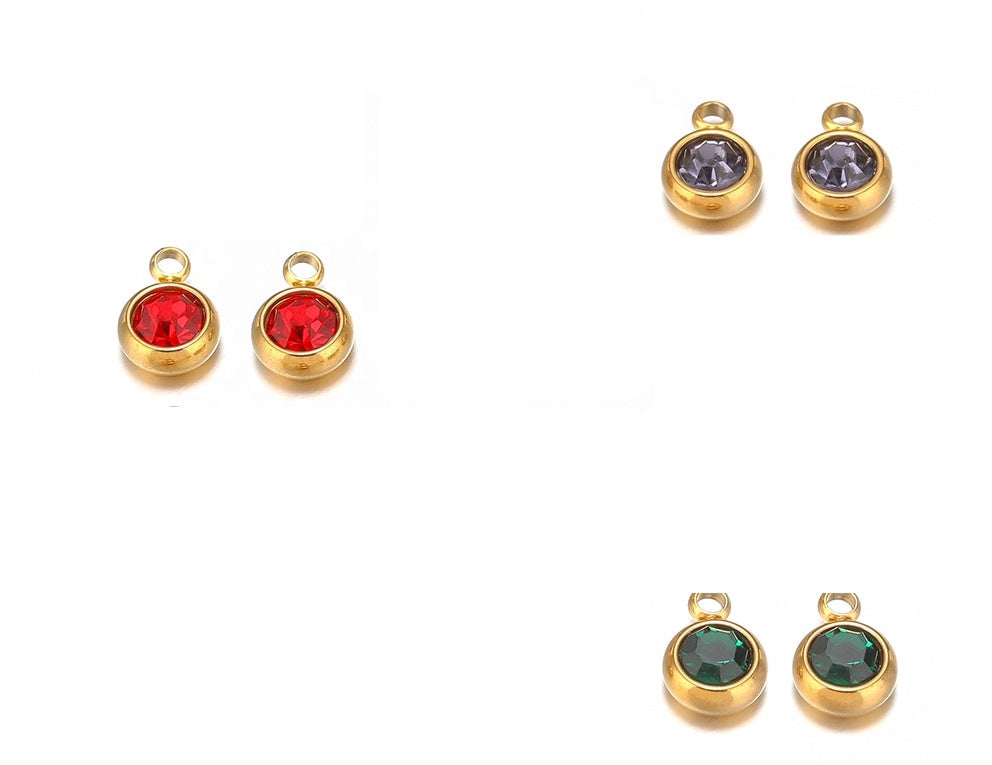 Sinead Waterproof  Round Gemstone Charms 5mm Gold