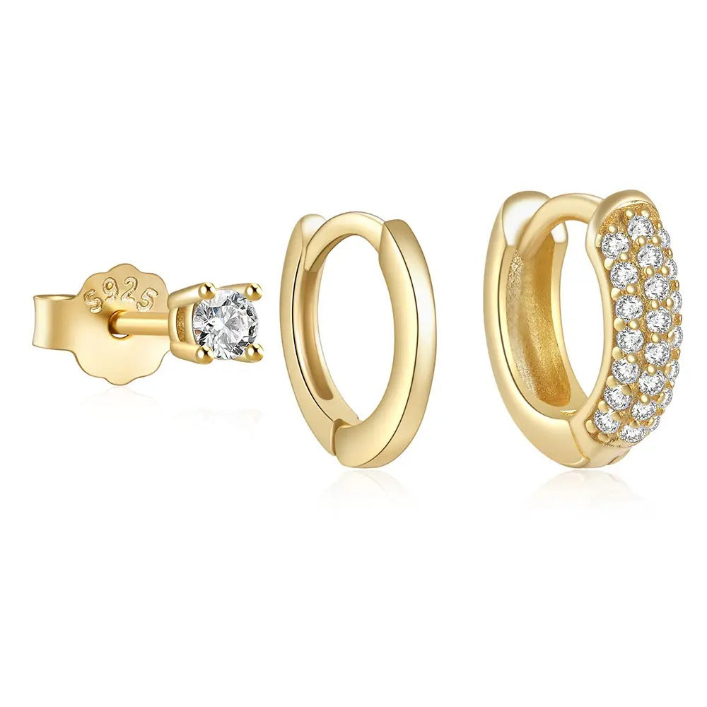 Nyla 3 Piece Studs & Hoops Earrings Set