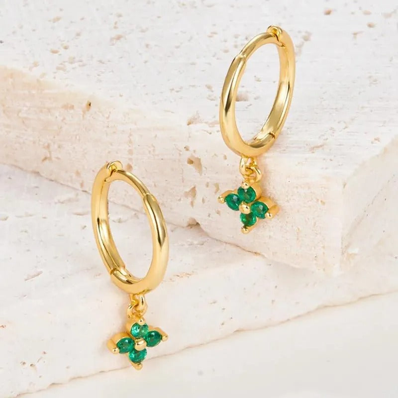 Skye Emerald Green Hoops Earrings