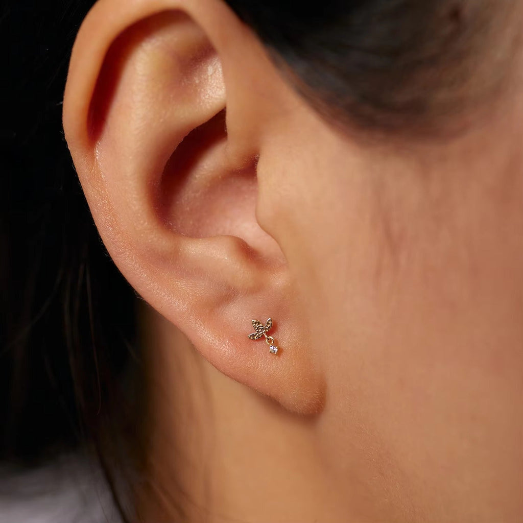 Lira	Crystal Screw Back Studs with Drop Earrings