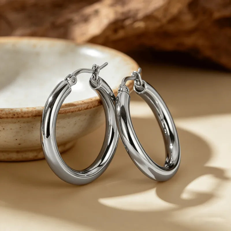 Sheena Hoops | Waterproof Silver 15mm