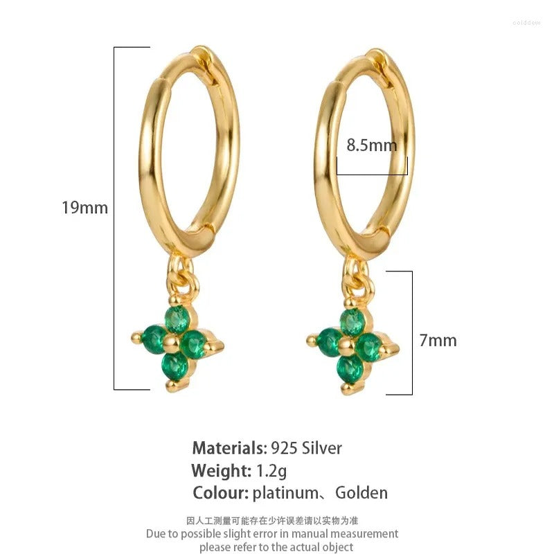 Skye Emerald Green Hoops Earrings