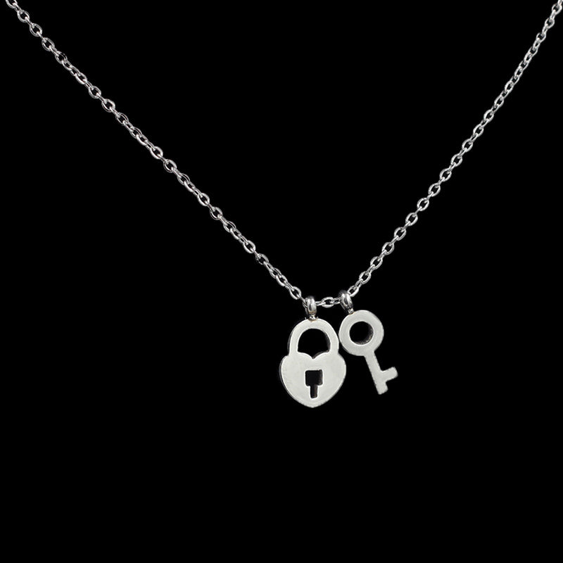 Thea Lock & Key Necklace | Waterproof Silver