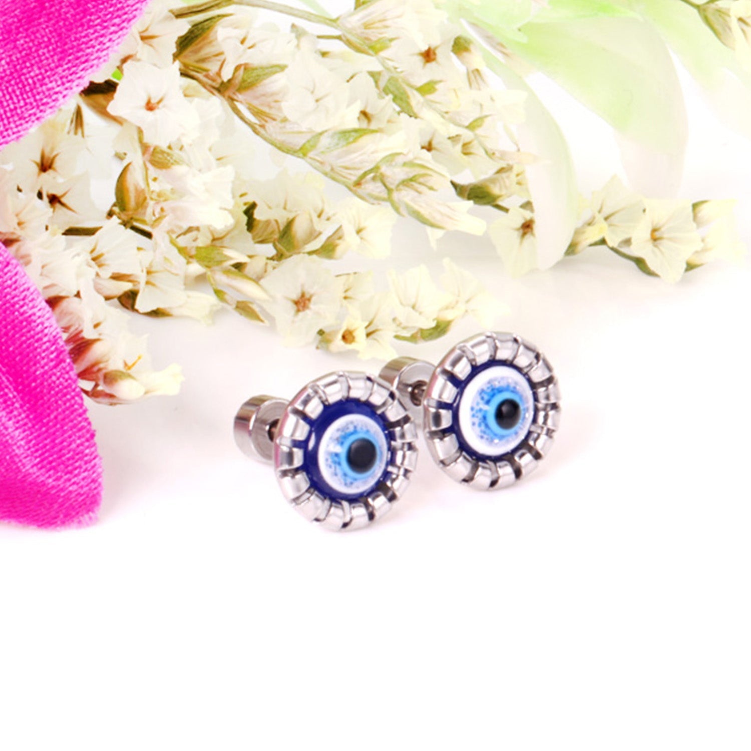 Dalila Blue Evil Eye Flat Back Studs