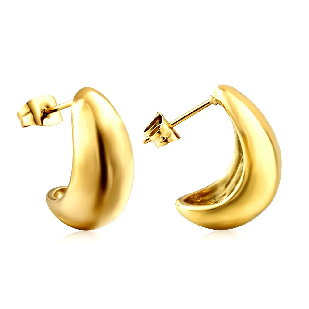 Echo Teardrop Studs | Waterproof 18k Gold & Silver
