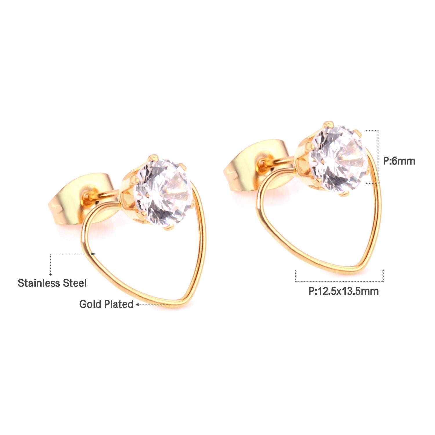 Isabel Stone in Heart Studs