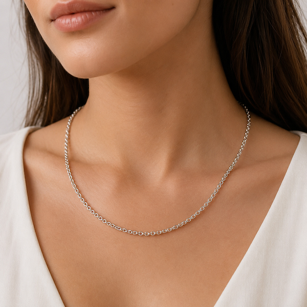 Sahara 2.3mm Cable Chain Necklace | Waterproof Silver