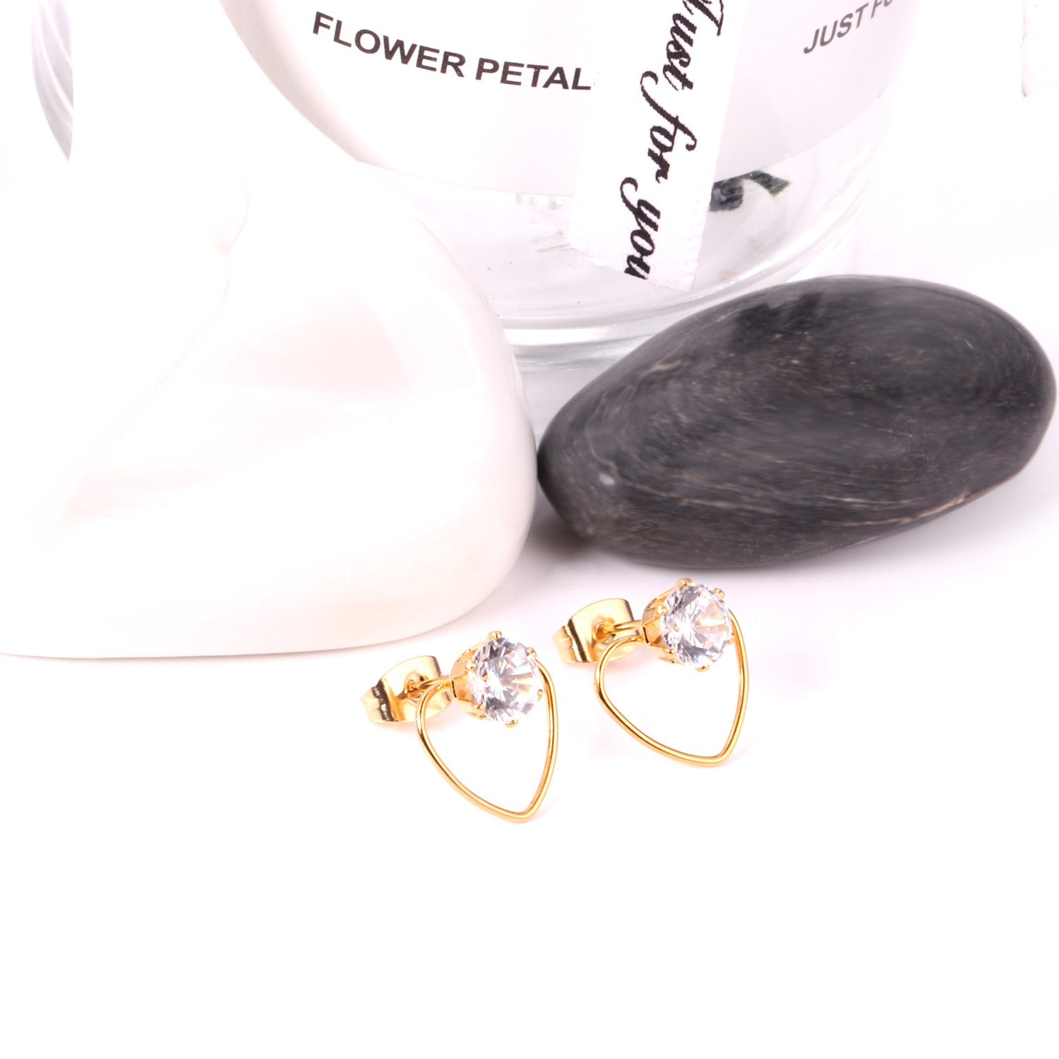 Isabel Stone in Heart Studs