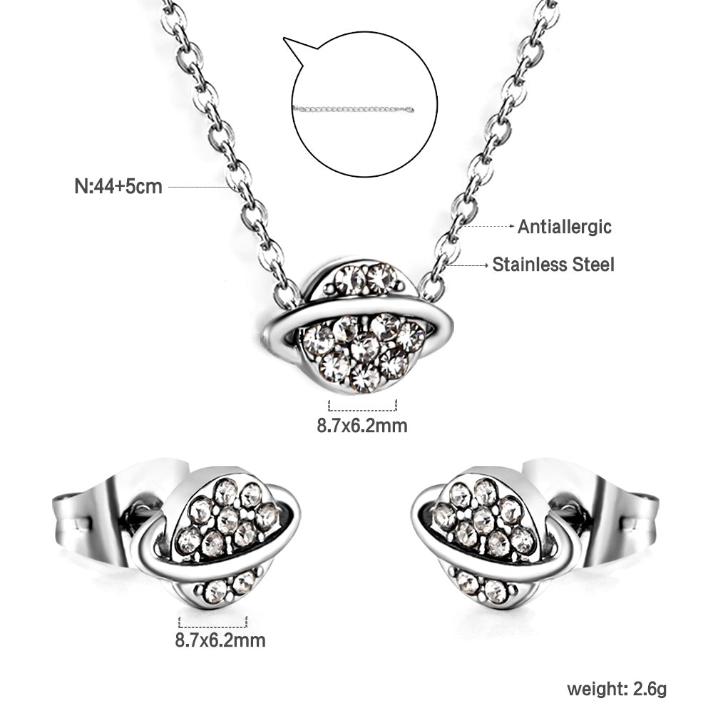 Evander	Necklace 50cm & Earrings Set-	Buy Set or Individually