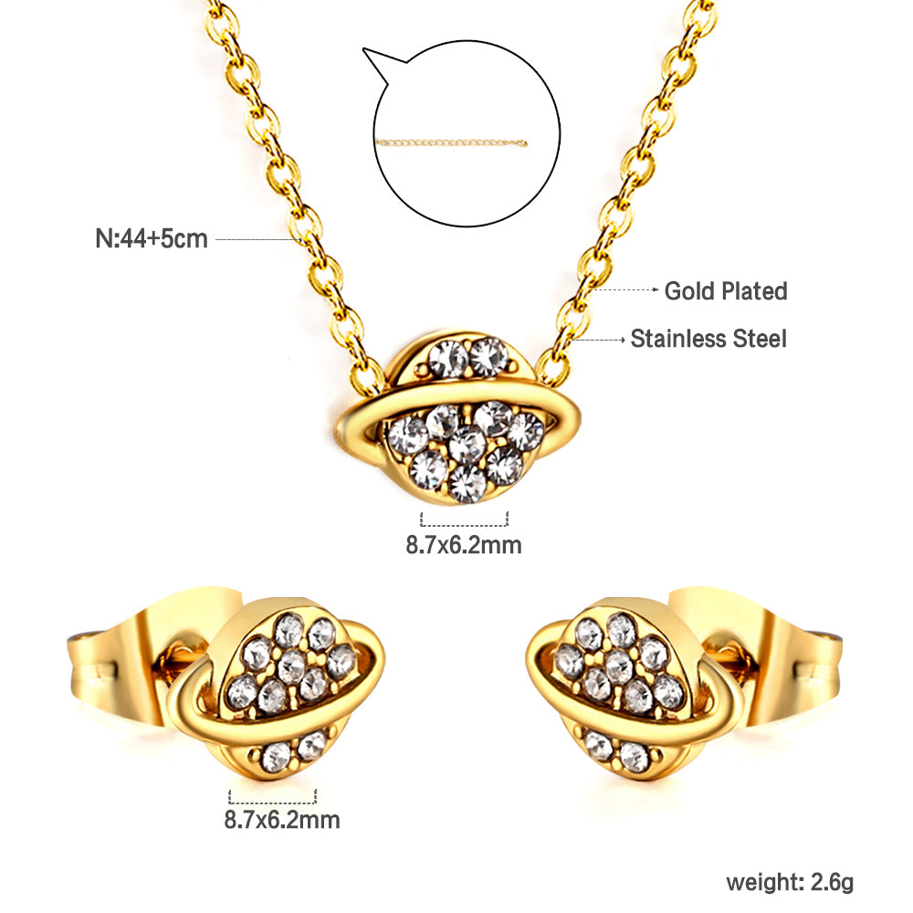 Evander	Necklace 50cm & Earrings Set-	Buy Set or Individually