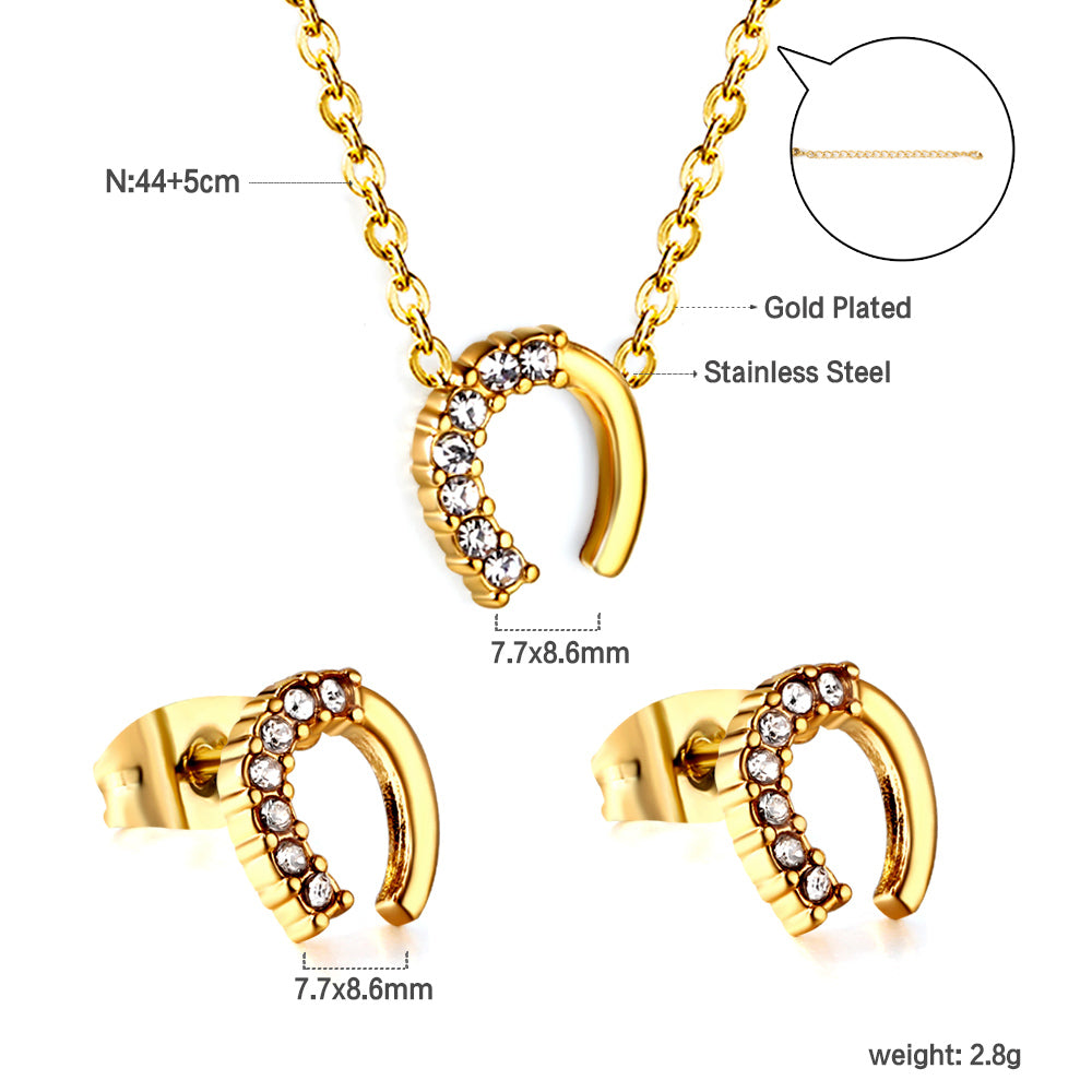Orion Necklace 50cm & Earrings Gold Set- Buy Set or Individually