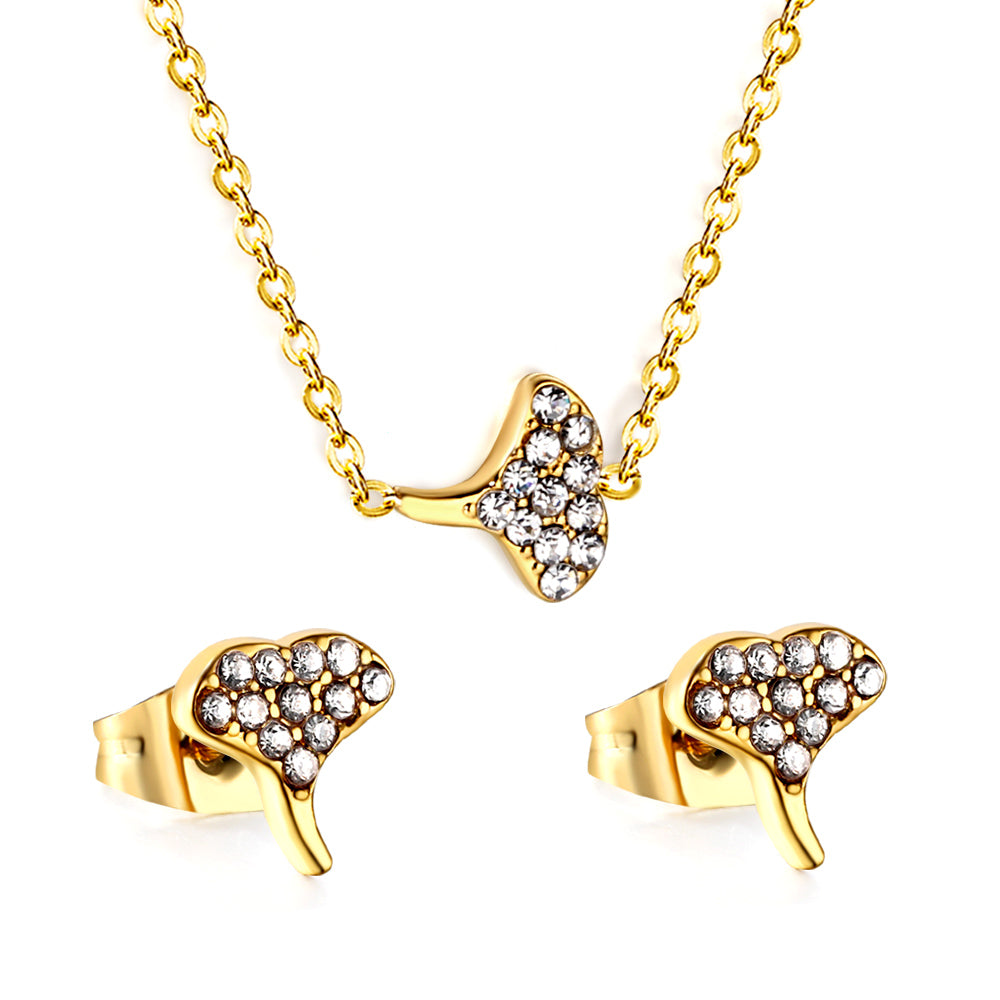Phoenix	Necklace 50cm & Earrings Gold Set-	Buy Set or Individually