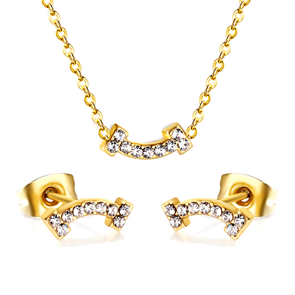 Eros Necklace 50cm & Earrings Gold Set- Buy Set or Individually