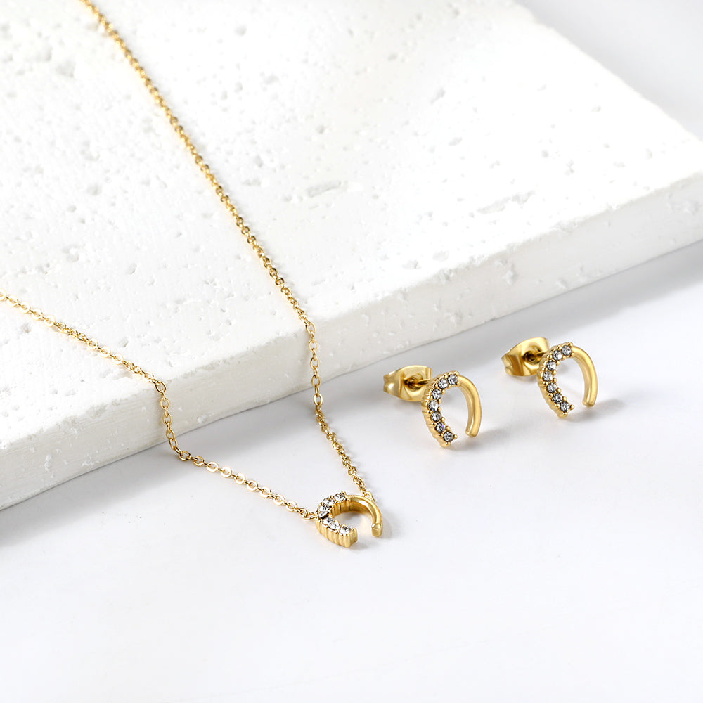 Orion Necklace 50cm & Earrings Gold Set- Buy Set or Individually