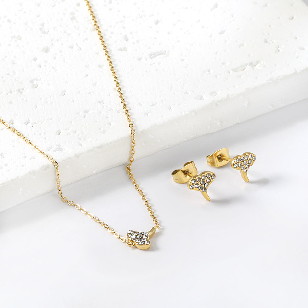 Phoenix	Necklace 50cm & Earrings Gold Set-	Buy Set or Individually