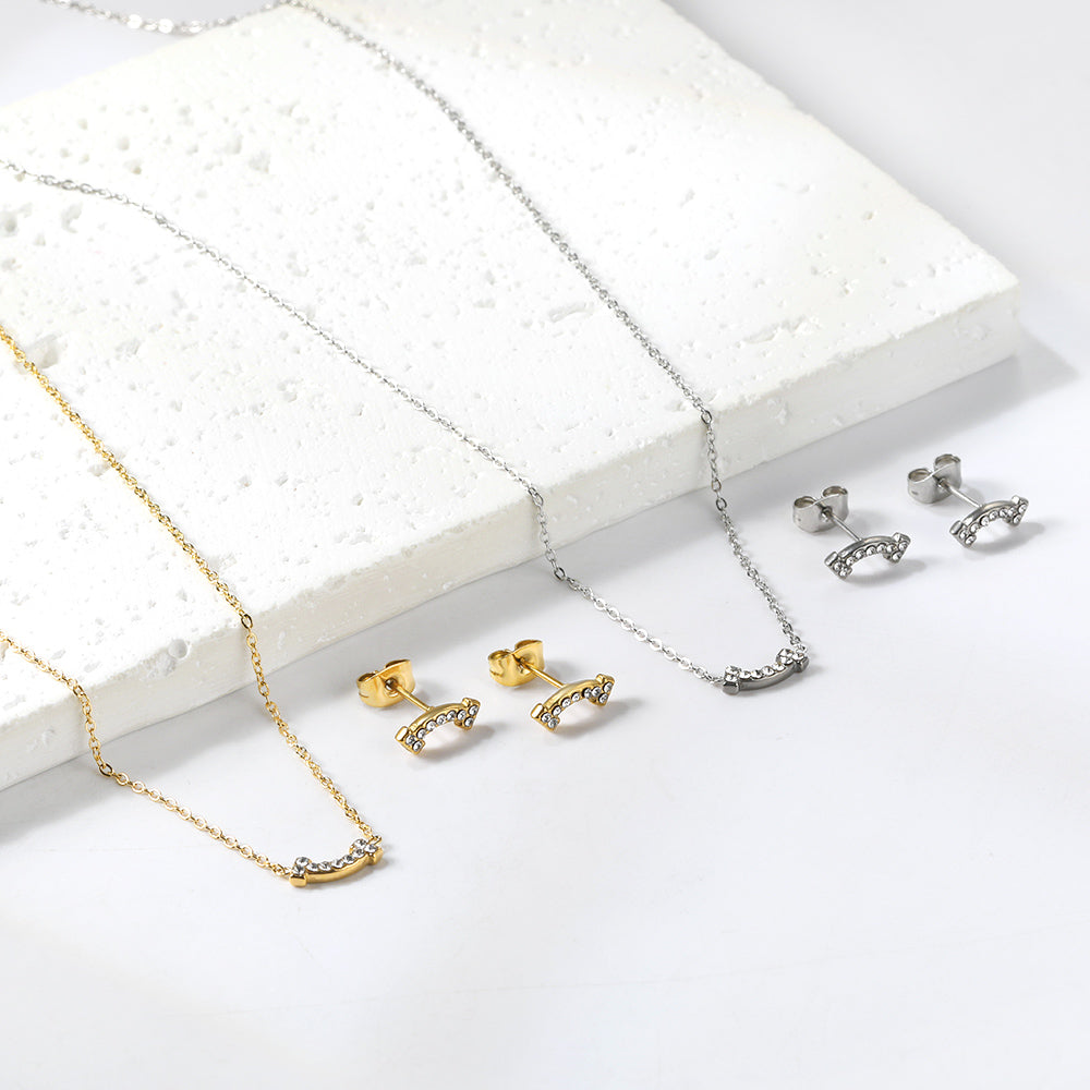Eros Necklace 50cm & Earrings Gold Set- Buy Set or Individually