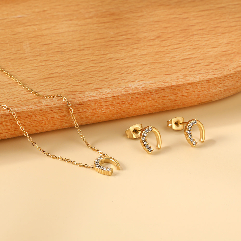 Orion Necklace 50cm & Earrings Gold Set- Buy Set or Individually