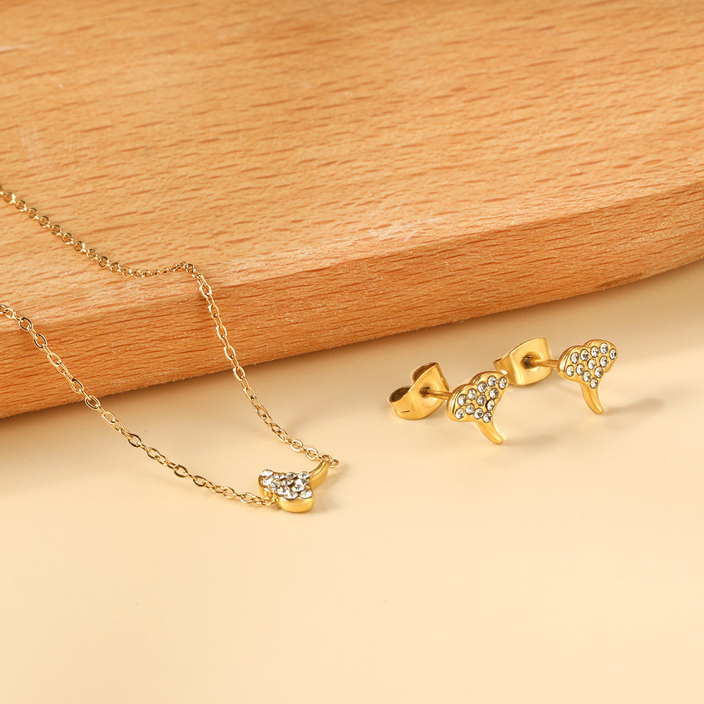 Phoenix	Necklace 50cm & Earrings Gold Set-	Buy Set or Individually