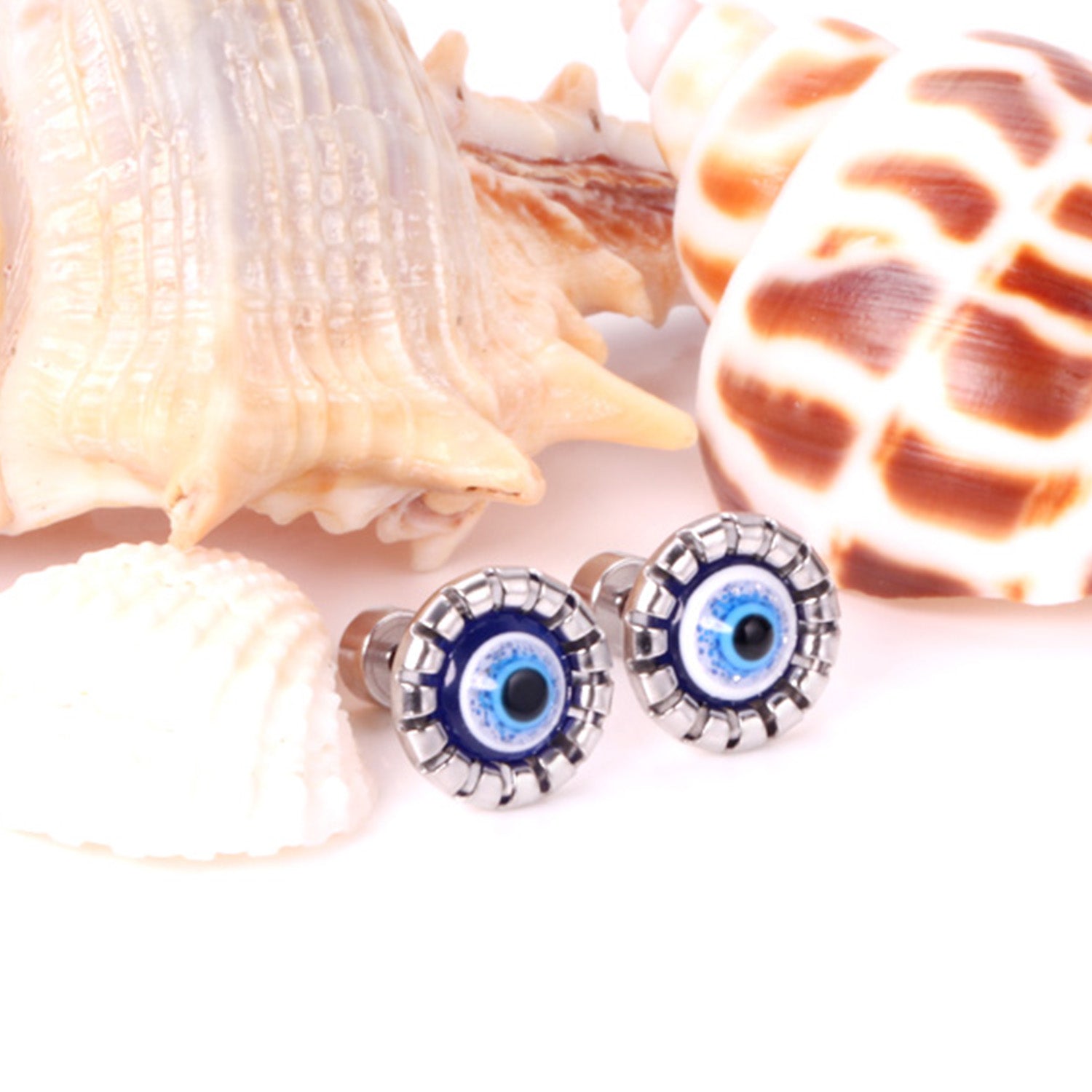 Dalila Blue Evil Eye Flat Back Studs