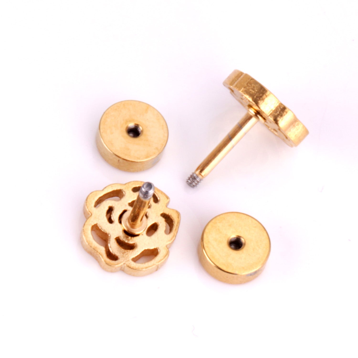 Dara Rose with CZ Flat Back Studs -Gold