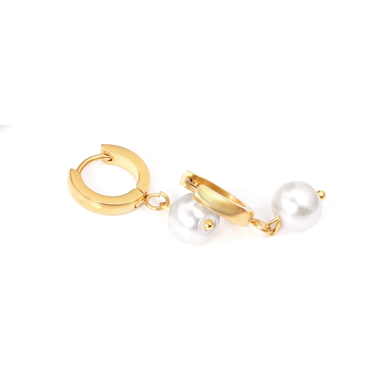 Aval Pearl Huggie Hoops