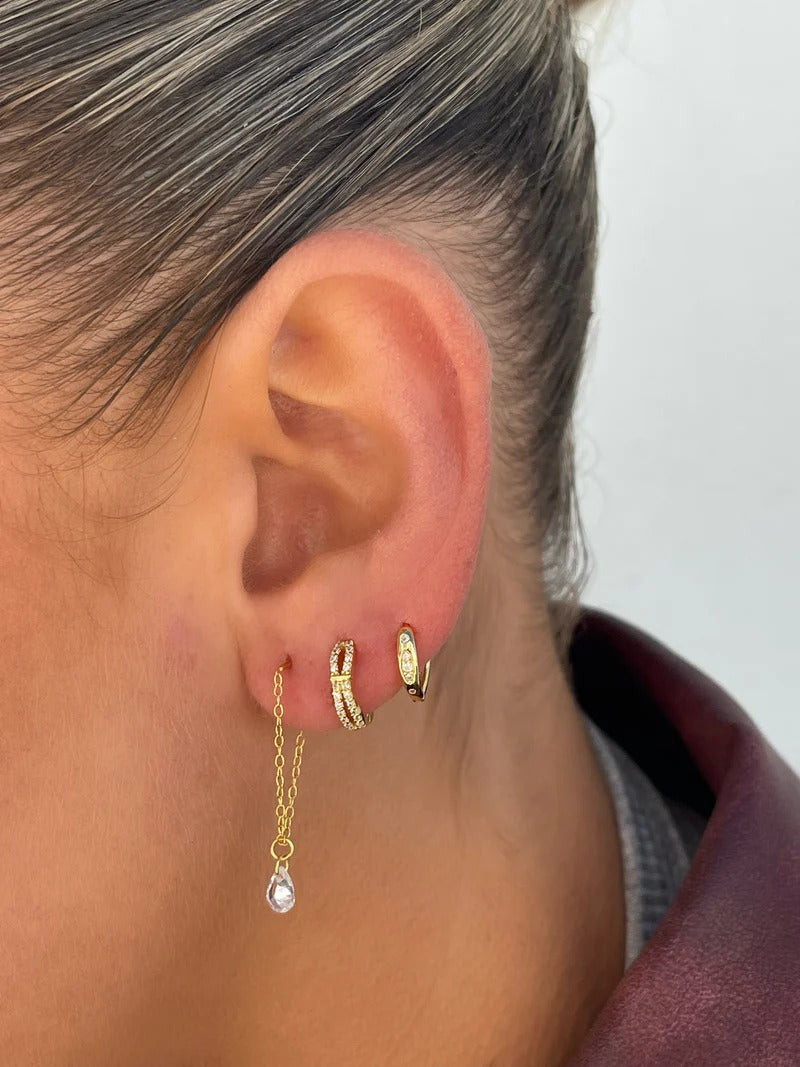 Garland Crystal Double Strand Hoops