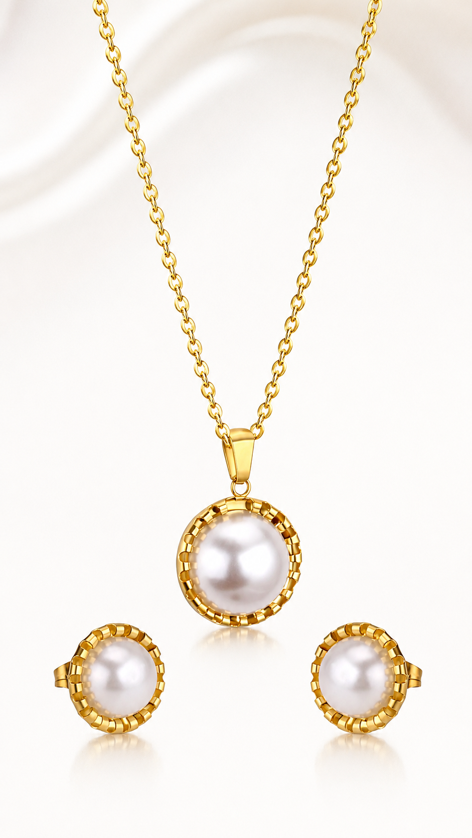 Kiki White Pearl Encased Medallion Set | Buy Set or Individual