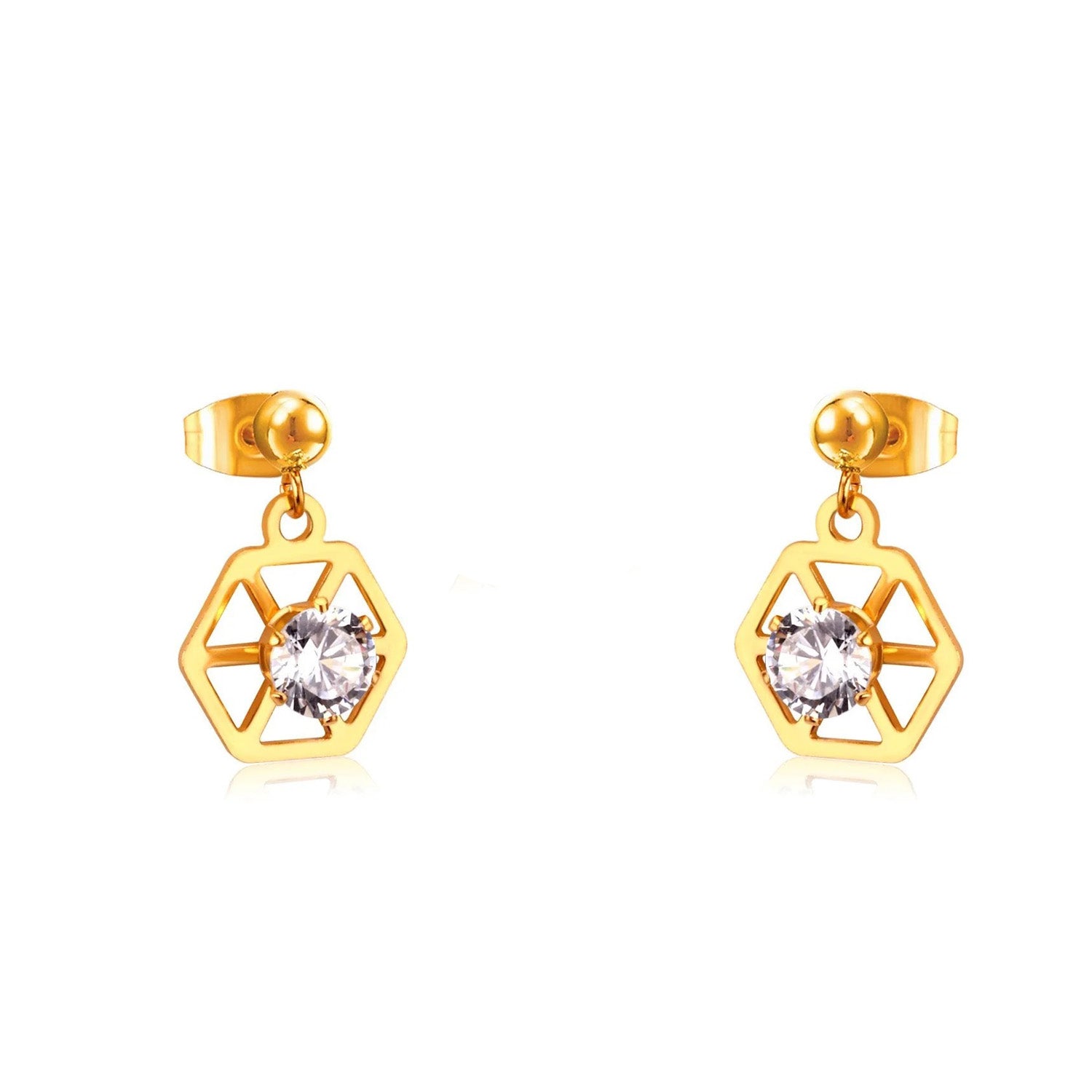 Hadley Geometric Hexagon Caged Crystal Set | Buy Set or Individual