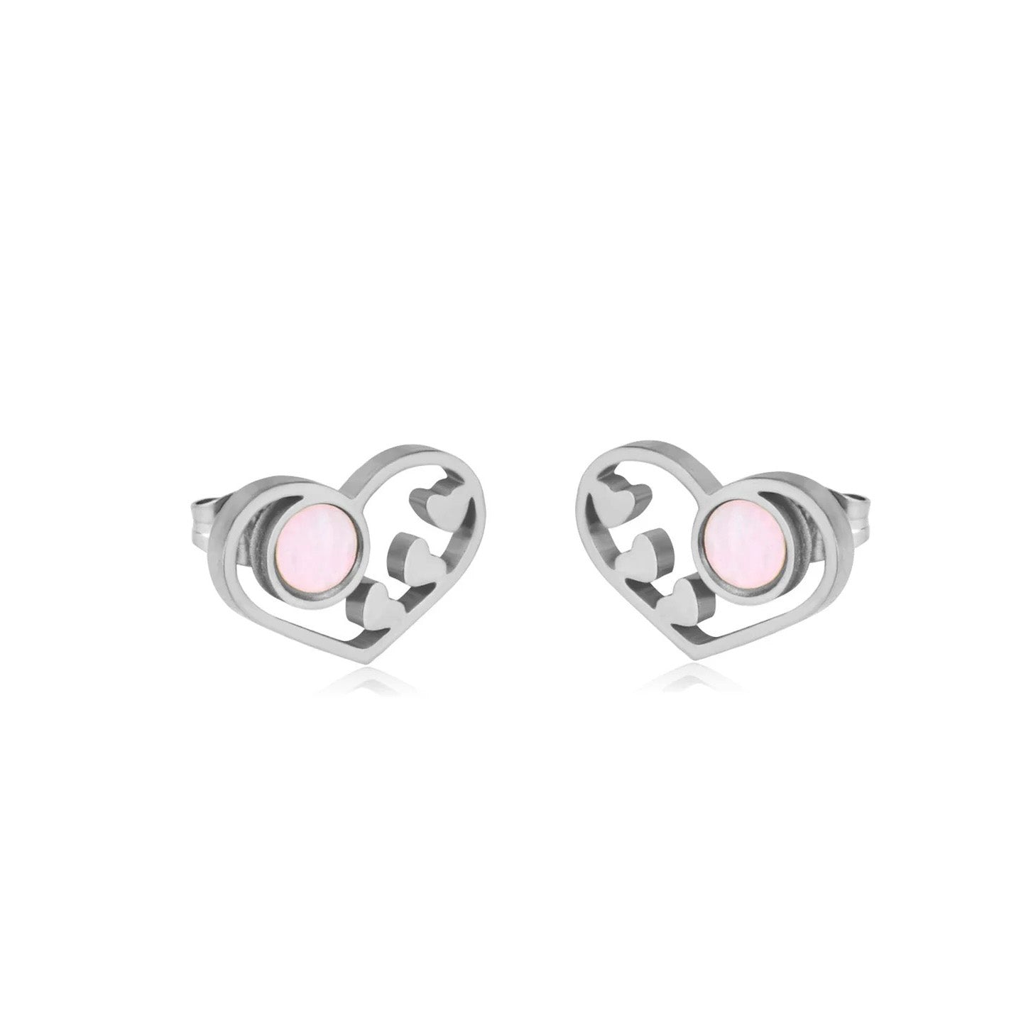 Naome Luminous Pearl Inset Heart Set | Buy Set or Individual