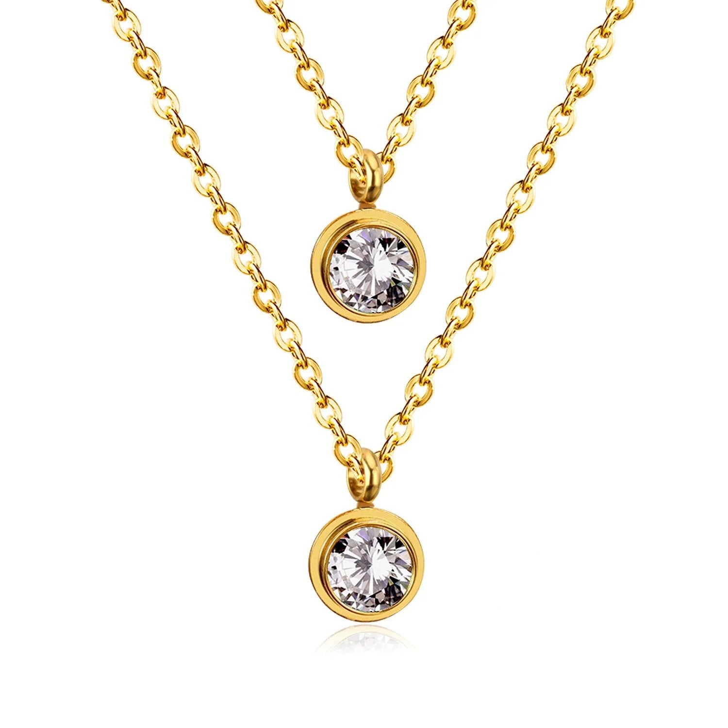 Kalia Dual-Drop Brilliant Bezel Layered Set| Buy Set or Individual