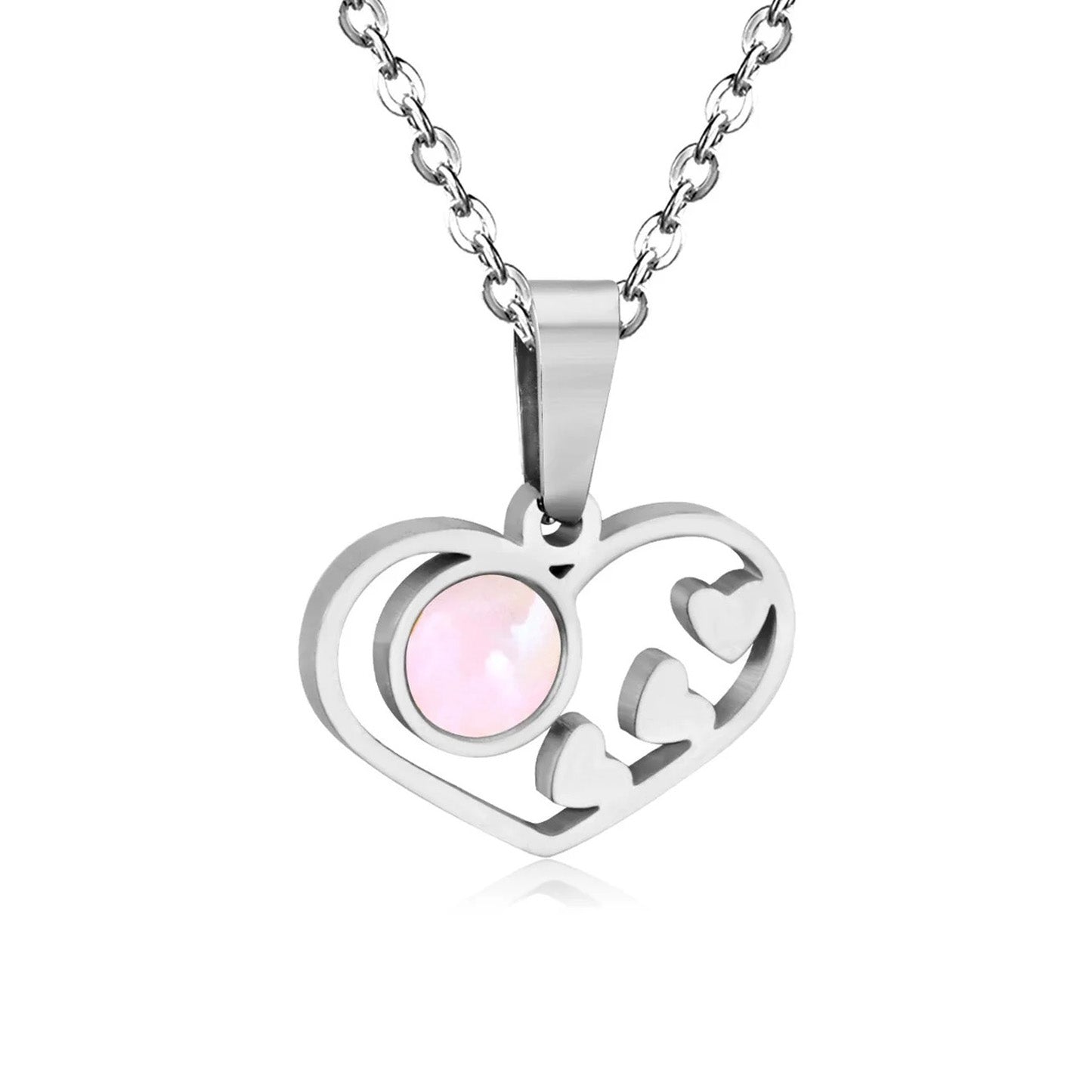 Naome Luminous Pearl Inset Heart Set | Buy Set or Individual