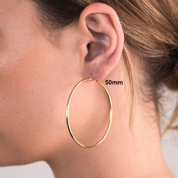 Prema Hoops | Waterproof 18K Gold 20mm To 70mm
