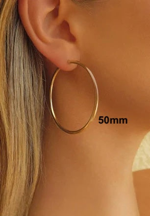 Prema Hoops | Waterproof 18K Gold 20mm To 70mm