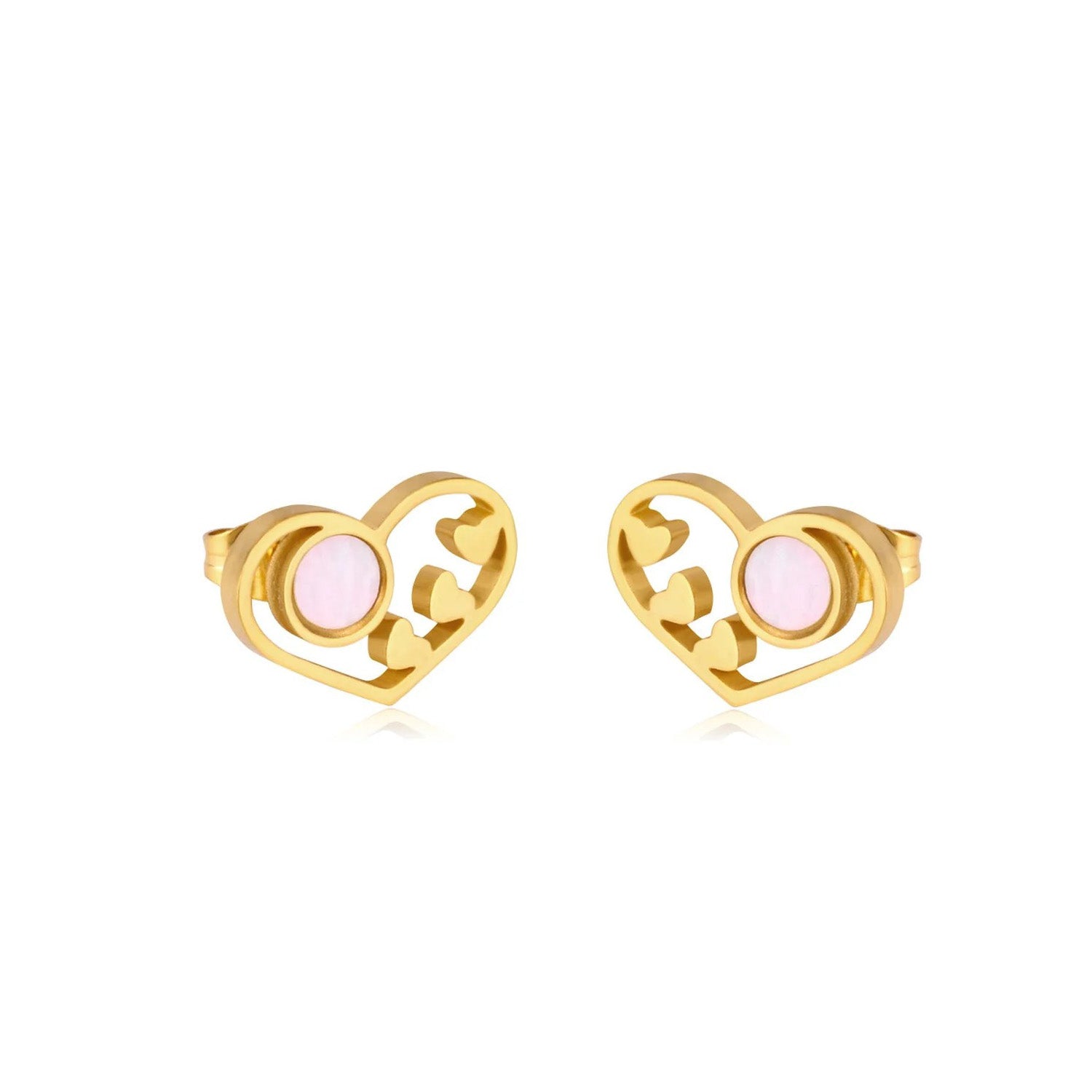 Naome Luminous Pearl Inset Heart Set | Buy Set or Individual