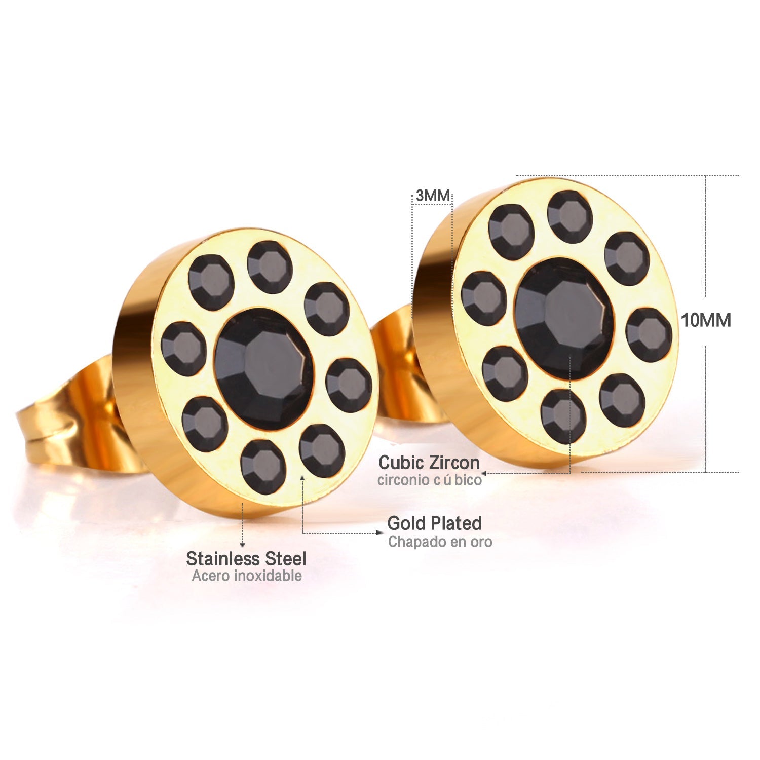 Ioná	Black Stone Round Studs