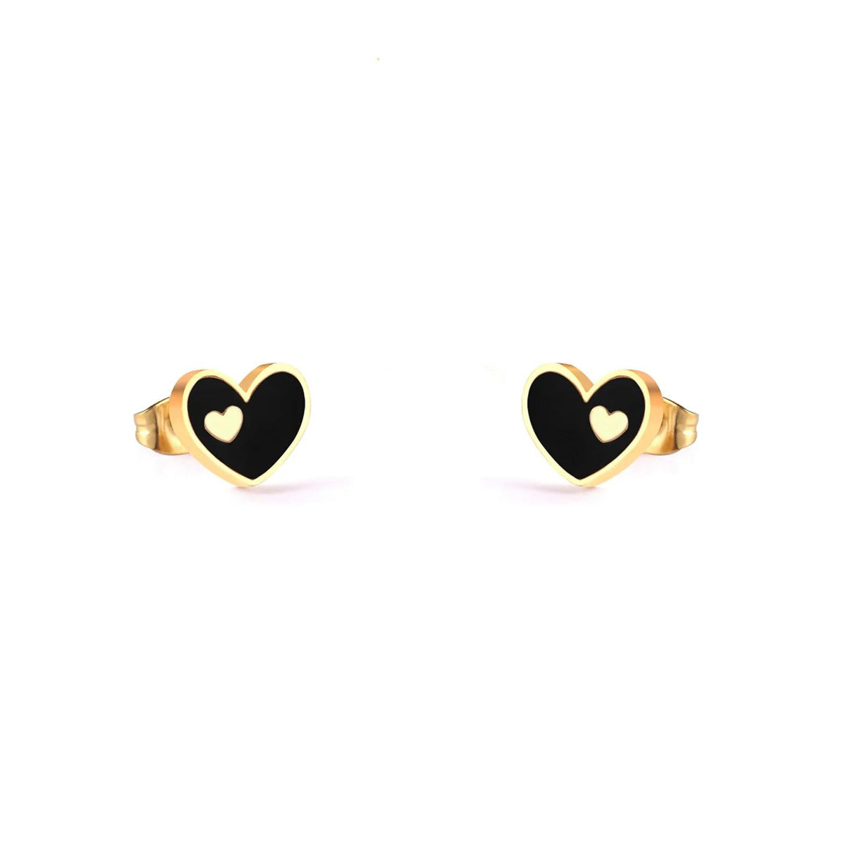 Juno Midnight Enamel Inset Heart Set| Buy Set or Individual