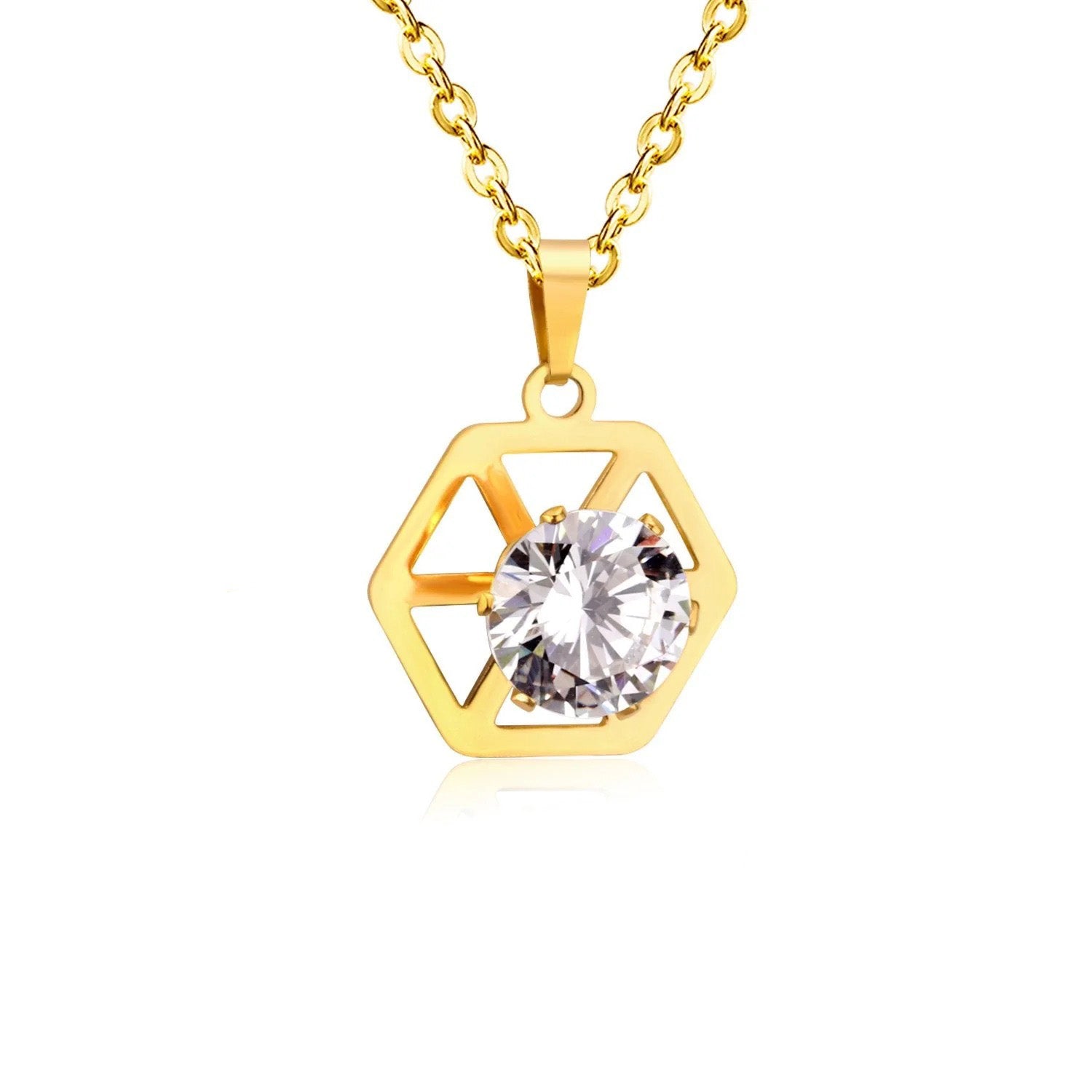 Hadley Geometric Hexagon Caged Crystal Set | Buy Set or Individual